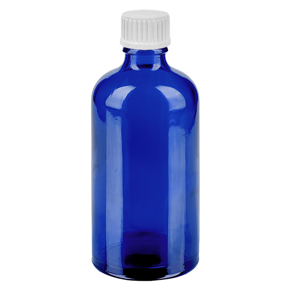 100ml Globuliflasche 3mm Giessring weiß Standardverschluss BlueLine UT18/