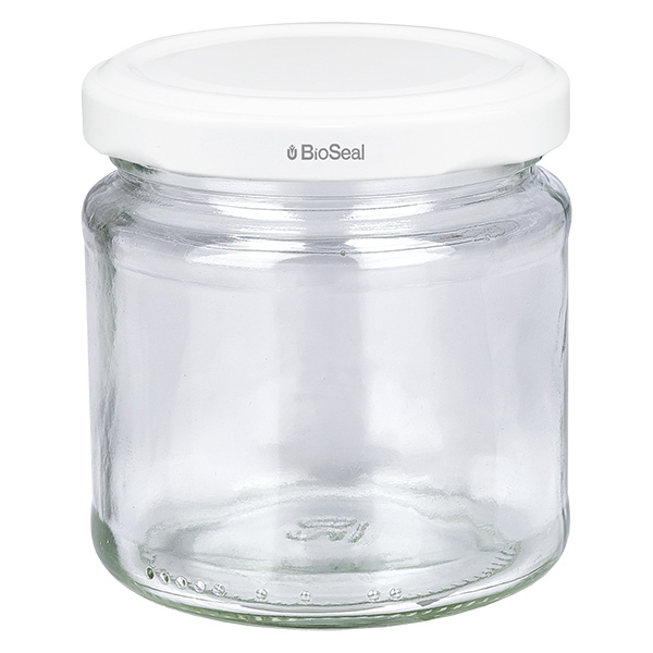 212ml Rundglas mit BioSeal Deckel weiß UNiTWIST