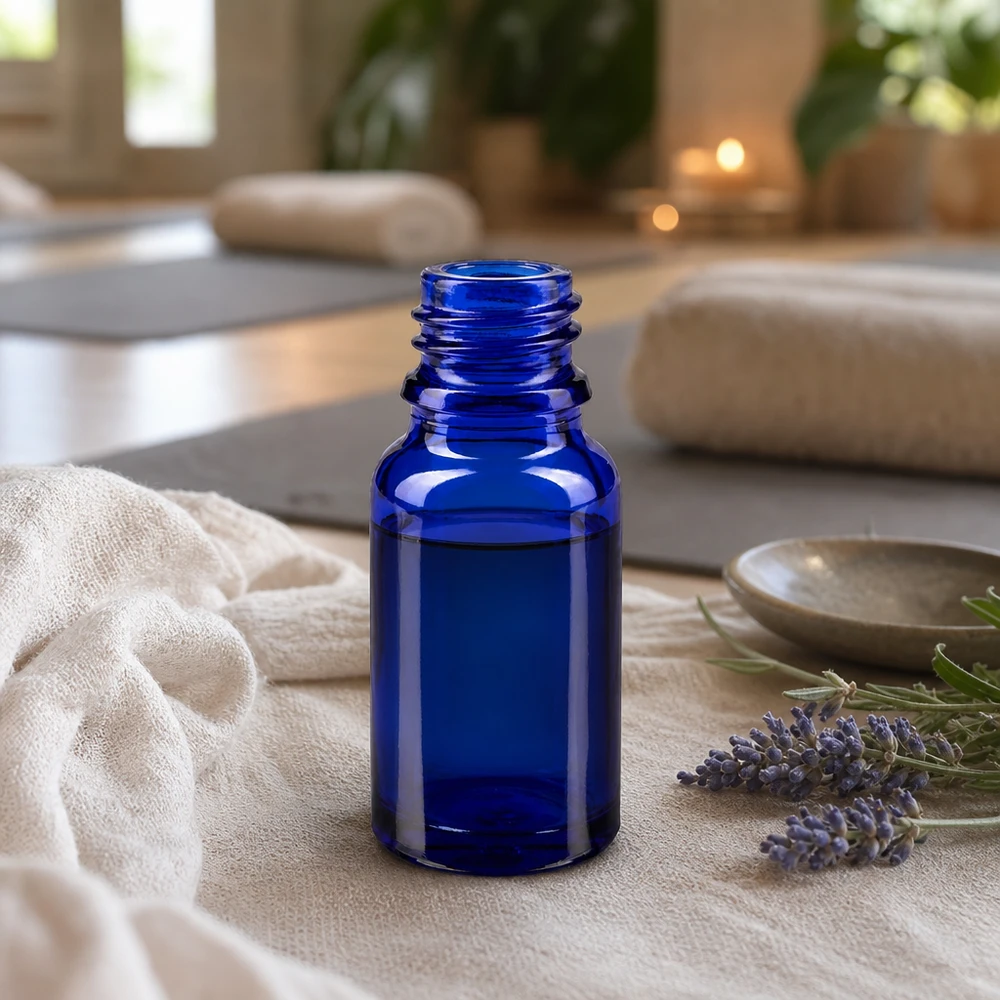 Pratico flacone da farmacia da 10 ml in blu cobalto per kit di pronto soccorso e uso mobile