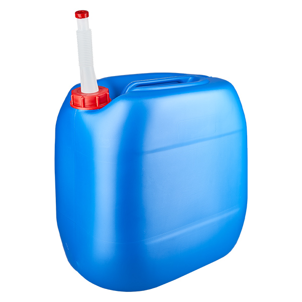 Kanister 30 Liter blau mit Auslaufrohr Flex