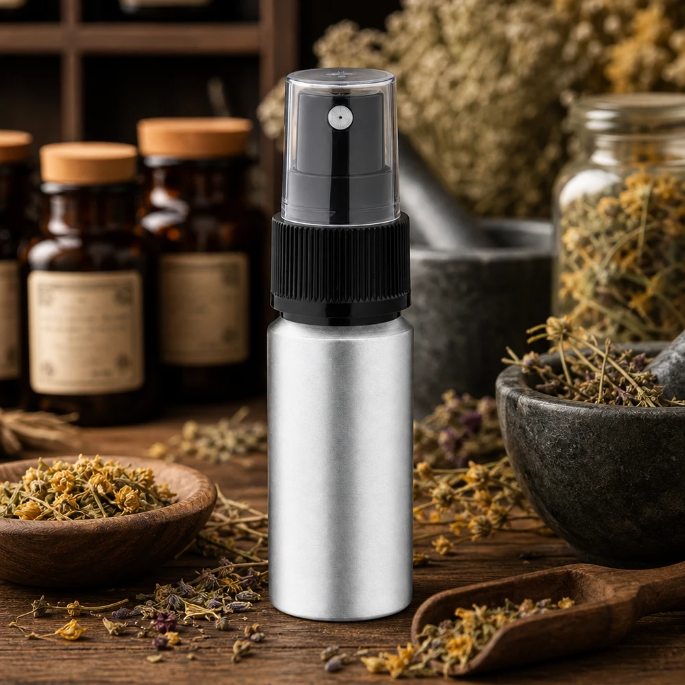 20ml gebeizte Aluflasche mit Zerstäuber Handliche 20ml gebeizte Aluflasche mit präzisem Sprühsystem für dosierte Anwendung