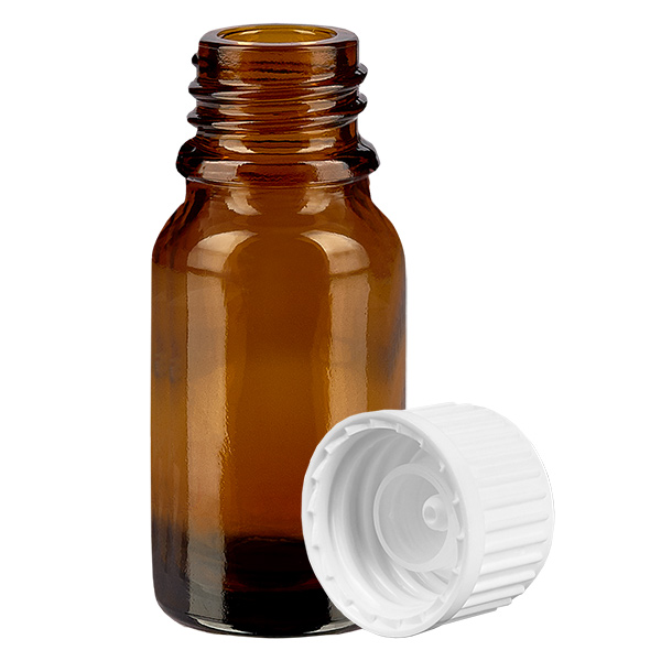 10ml Globuliflasche 3mm Giessring weiß Standardverschluss BrownL. UT18/10