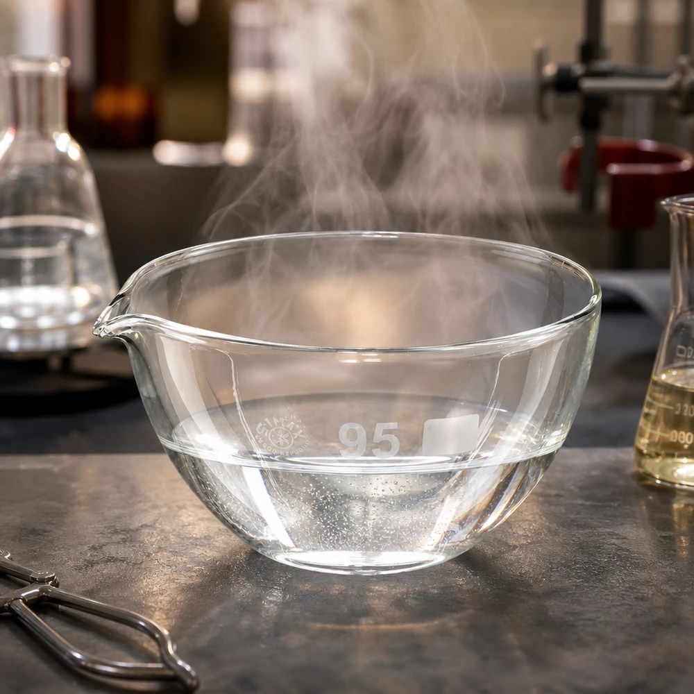 Piatto in vetro di alta qualità da 170 ml con beccuccio per applicazioni di laboratorio professionali
