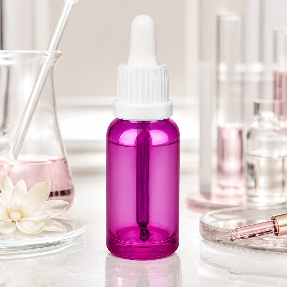 20ml Pipettenflasche weiss Originalität Schraubverschlusserschluss PurpleLine UT18/20 Stylische lila Pipettenflasche 20ml aus durchsichtigem Material mit UT18 Gewinde