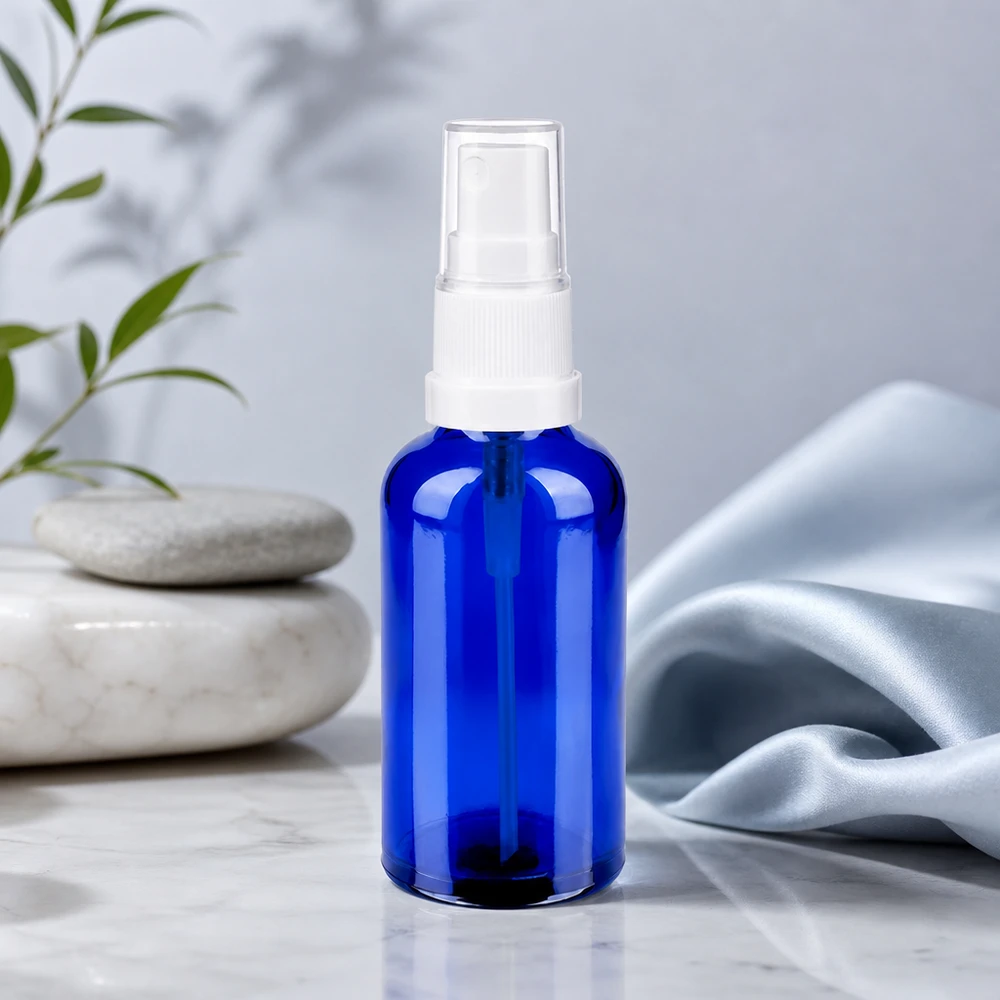 50ml Sprayflasche weiß/transparent Standardverschluss BlueLine UT18/50 Vielseitige 50ml Sprühflasche für Raumduft, Pillow Spray und aromatherapeutische Anwendungen