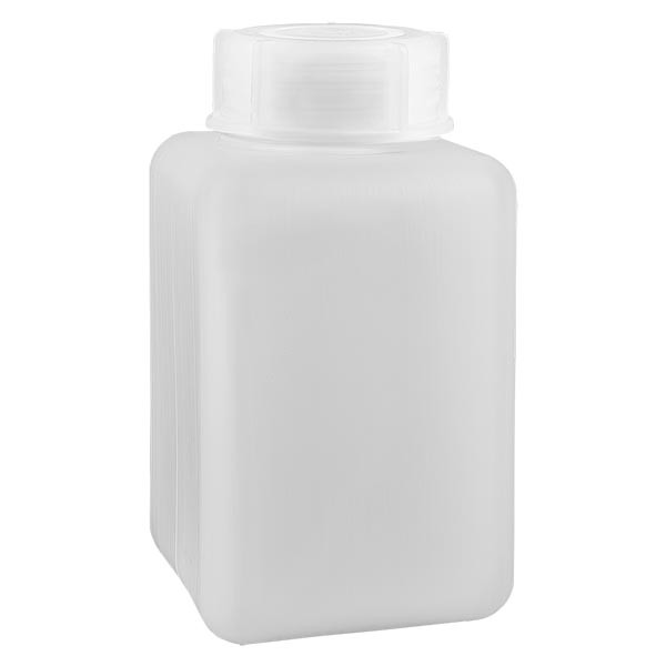 Bottiglia per soluzioni chimiche da 1000ml, collo largo in PE-HD, colore naturale Bottiglia per soluzioni chimiche da 1000ml, collo largo in PE-HD, colore naturale