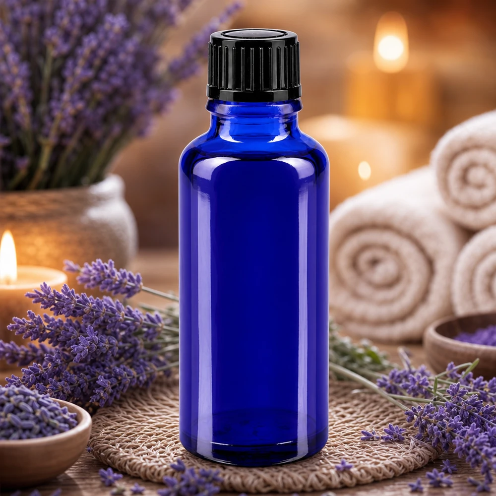 30ml blaues Apothekerglas lichtgeschützt für Öle Tinkturen und Essenzen