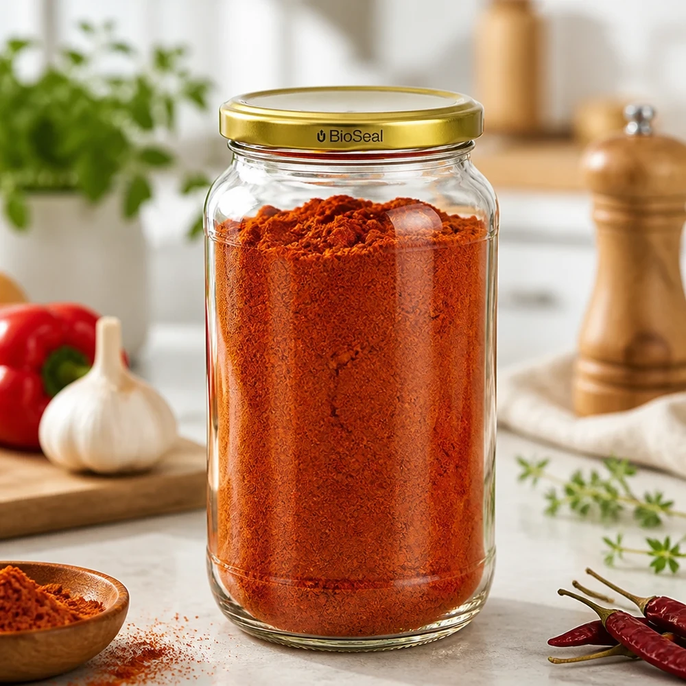 UNiTWIST Runda1062 Barattolo per spezie con paprika in polvere TO82 Coperchio BioSeal Ambiente cucina