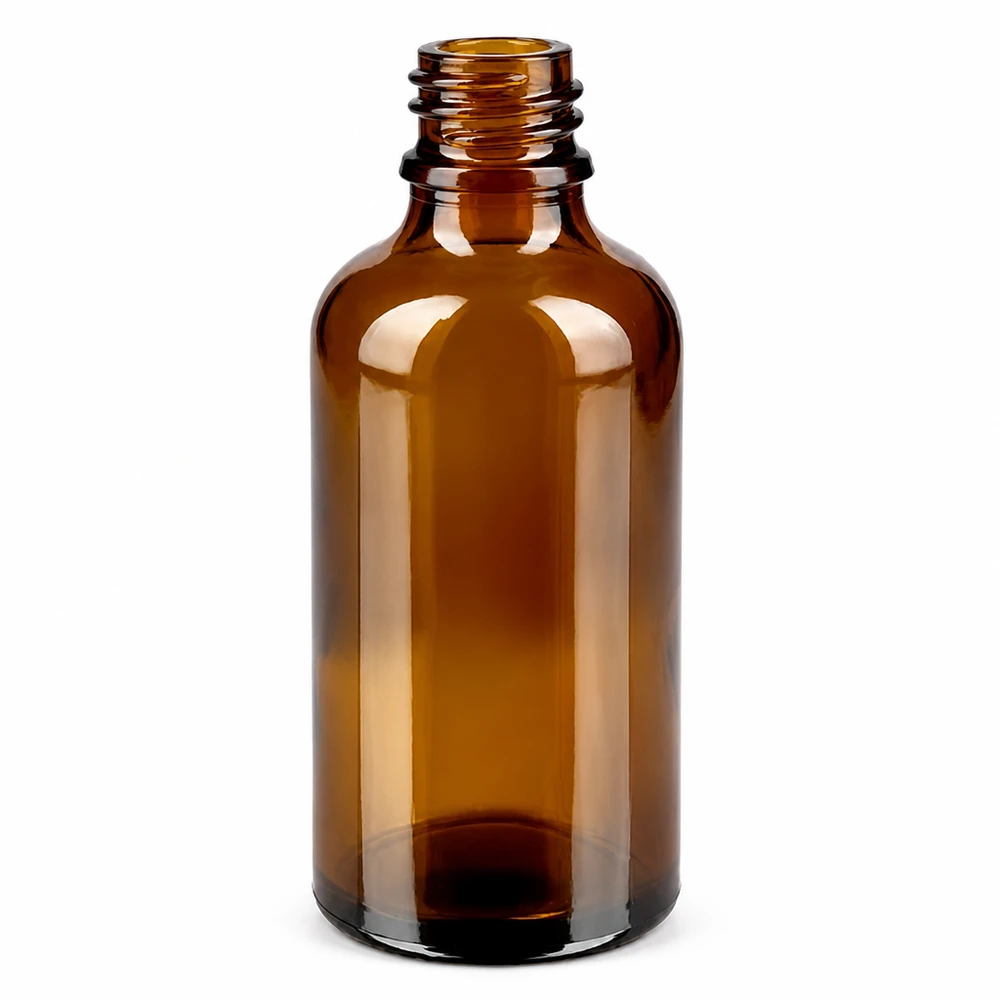 50ml Flasche 11mm Schraubverschluss weiß Standard BrownLine UT18/50 UV-Schutz Glasflasche 50ml braun mit weißem Verschluss für homöopathische Mittel