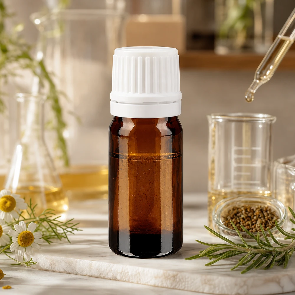 Apothekenflasche braun 5ml Schraubverschluss weiß Originalitätsverschluss Kompakte Braunglasflasche 5ml mit weißem Schrauböffnungsschutz für Aromatherapie Anwendungen