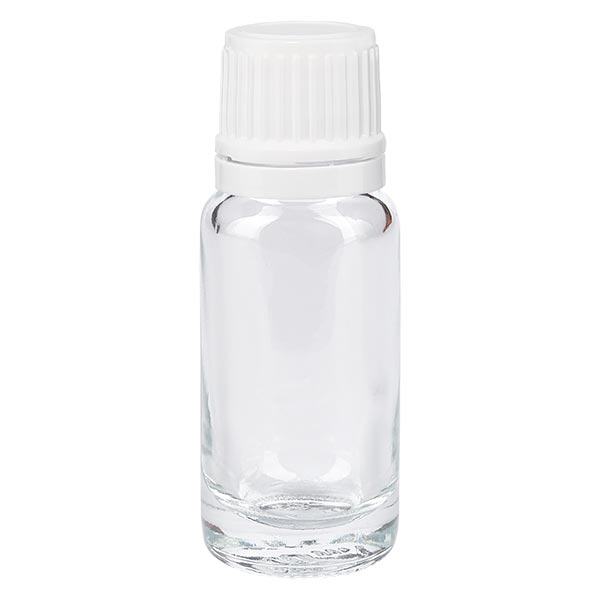 Flacone contagocce trasparente da 10 ml OV bianco/0,7 mm ApoGlas Flacone contagocce trasparente da 10 ml OV bianco/0,7 mm ApoGlas