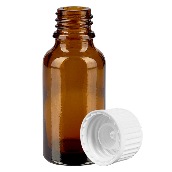 20ml Globuliflasche 3mm Giessring weiß Standardverschluss BrownL. UT18/20