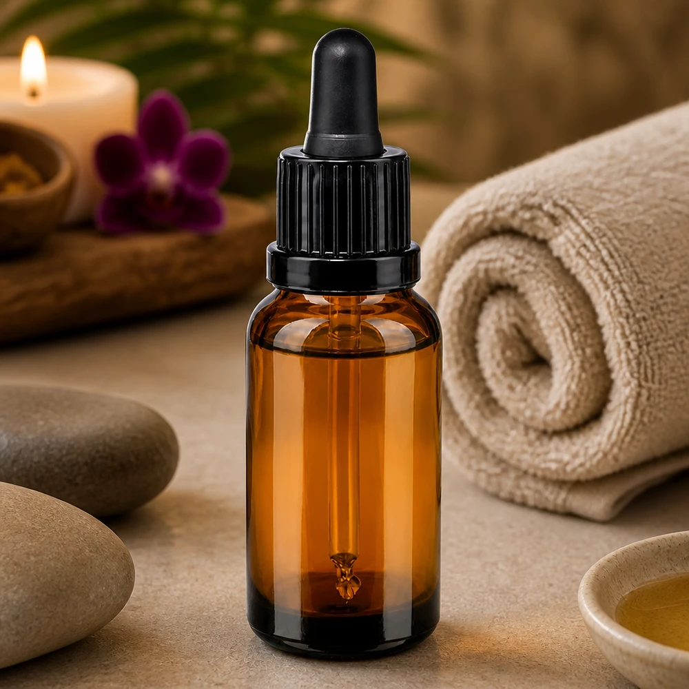 Bottiglia in vetro premium da 20 ml con tappo a pipetta a prova di perdite per oli e tinture di alta qualità