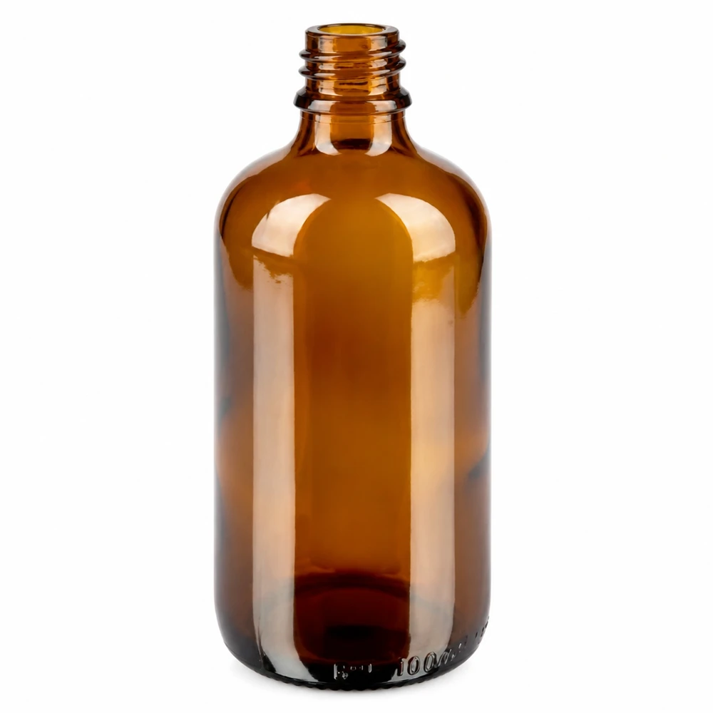Flacone contagocce farmaceutico da 100 ml in vetro con protezione UV e tappo contagocce bianco
