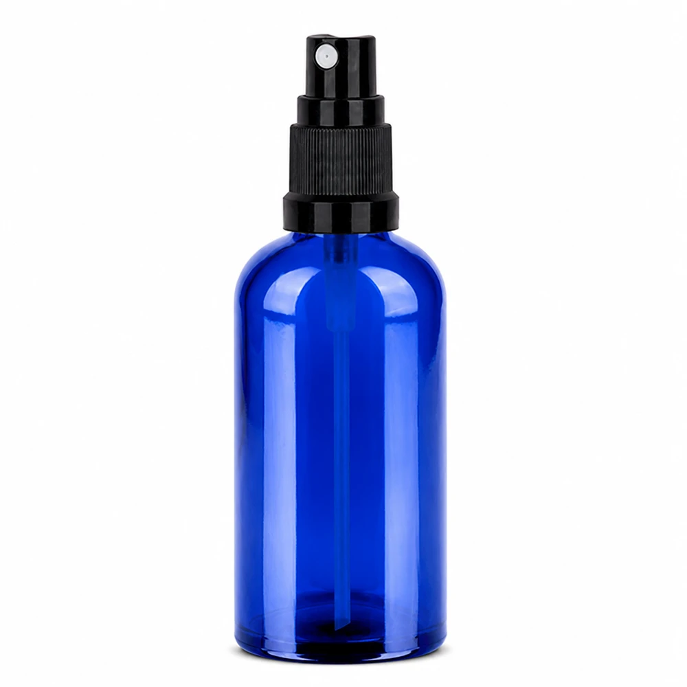 100ml Sprayflasche schwarz Standardverschluss BlueLine UT18/100 Elegante blaue 100ml Sprayflasche - vielseitig einsetzbar für Reiniger und Pflegeprodukte