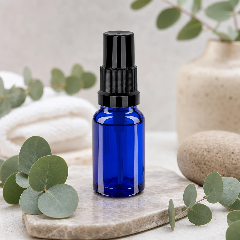 10ml Sprayflasche schwarz Standardverschluss BlueLine UT18/10 10ml Sprayflasche STD BlueLine UT18/10 mit schwarzem Verschluss für sichere Aufbewahrung