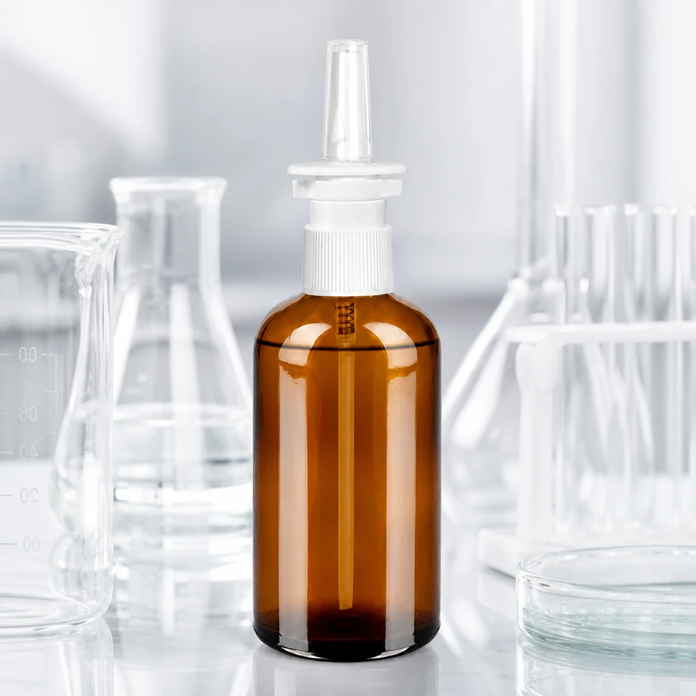 Flacone spray nasale professionale da 100 ml con tubo spray trasparente per un'applicazione pulita