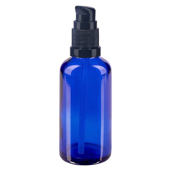 Apothekenflasche blau 50ml PumpVerschluss schwarz Standard