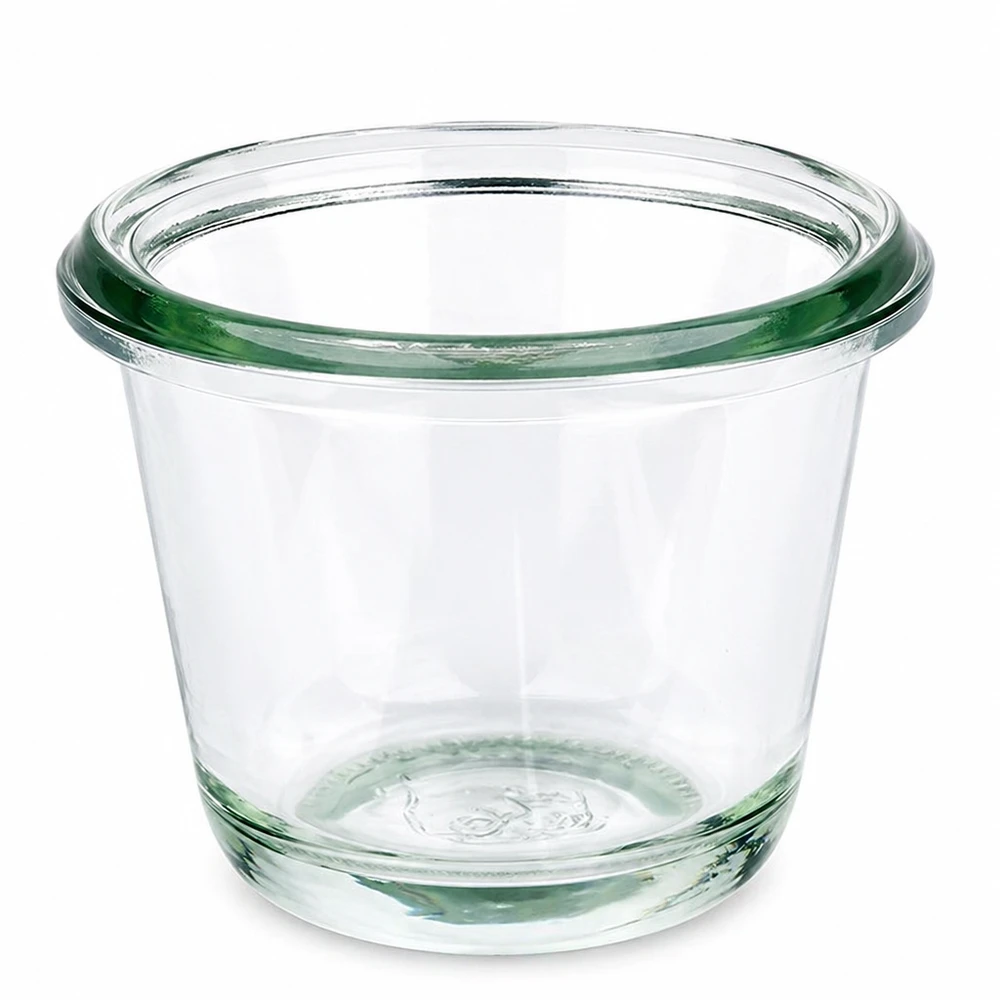 Leeres 80ml WECK Gourmetglas RR60 aus klarem Glas mit charakteristischem Wulstrand für Einmachen und Konservieren