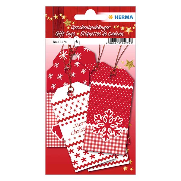 Etichetta "White Christmas" (6 pezzi) con brillantini Etichetta "White Christmas" (6 pezzi) con brillantini