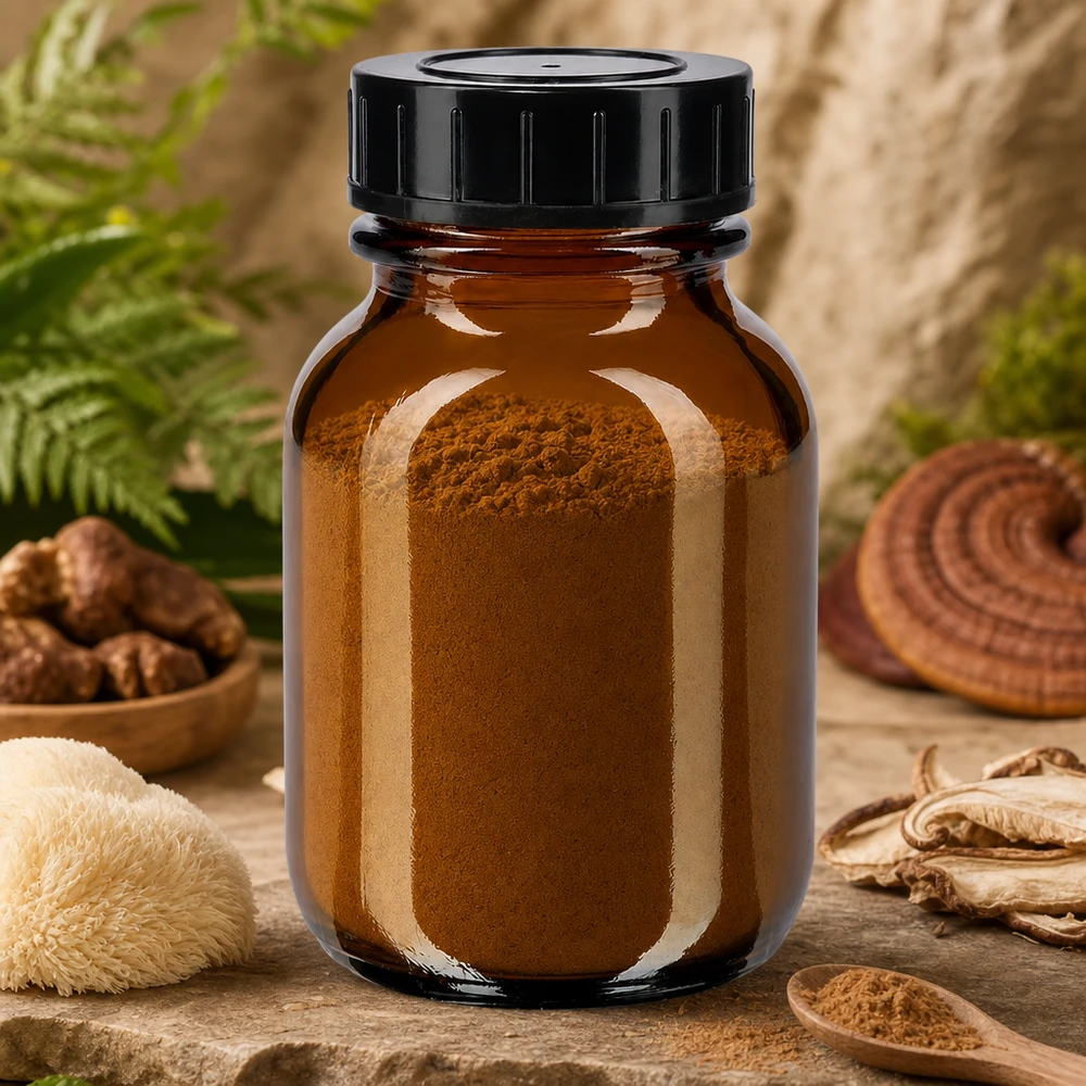 Bottiglia di alta qualità da 50 ml a collo largo in vetro ambrato con protezione UV e pratico tappo a vite