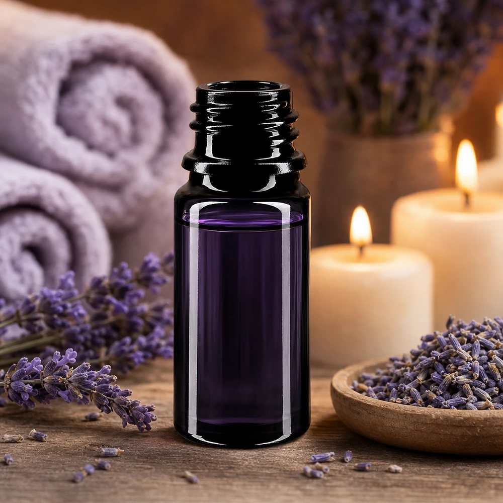 Violettglas Flasche 5ml DIN 18 (Mironglas) Professionelle Miron Glasflasche 5ml mit Tropfverschluss für präzise Portionierung
