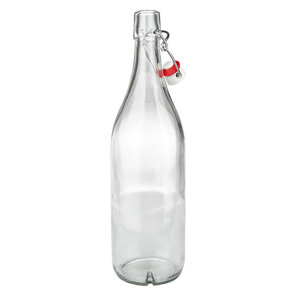 1000ml Glasflasche und Bügelverschluss Porzellan UNiTWIST