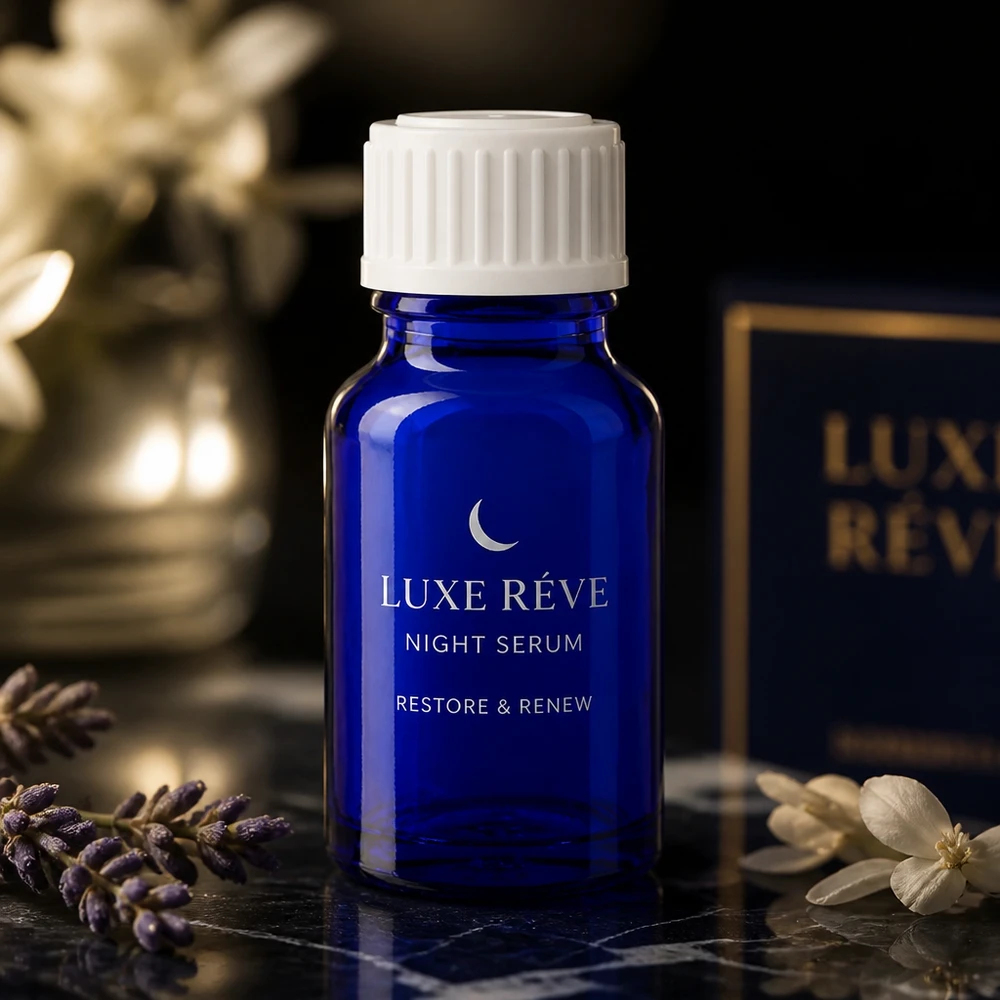 Apothekenflasche blau 10ml Schraubverschluss weiß Standard Elegante blaue 10ml Glasflasche mit weißem Kindersicherheitsverschluss für Luxus Nachtserum