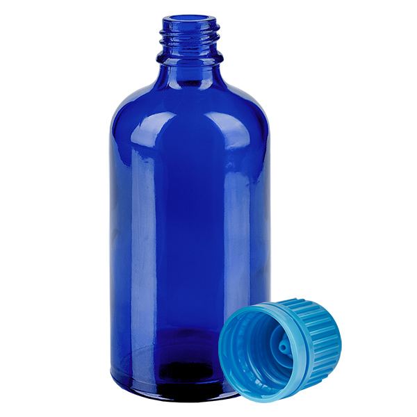 100ml Flasche 11mm Schraubverschluss blau Originalitätsverschluss BlueLine UT18/100