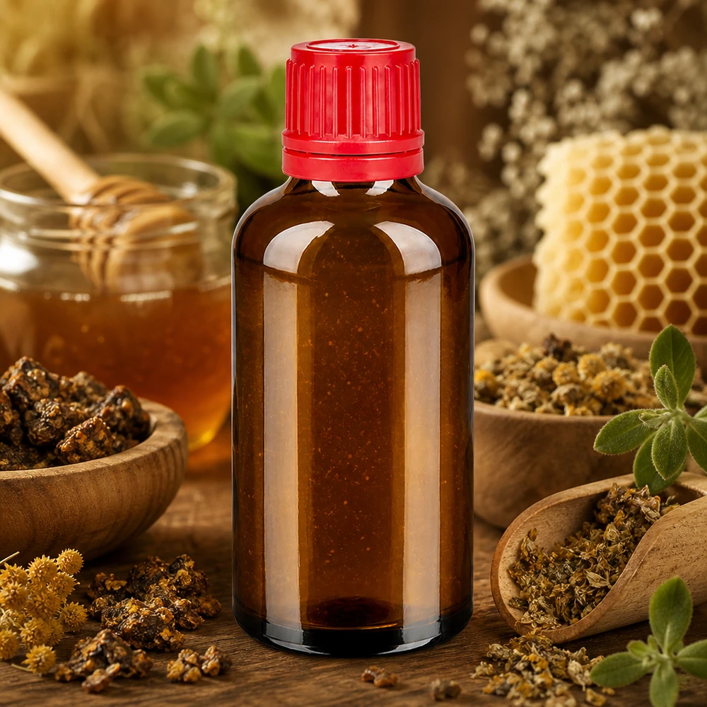 50ml Flasche 11mm Schraubverschluss rot Originalitätsverschluss BrownLine UT18/50 50ml Apothekenflasche mit rotem UT18 Verschluss für sichere Arzneimittel Lagerung