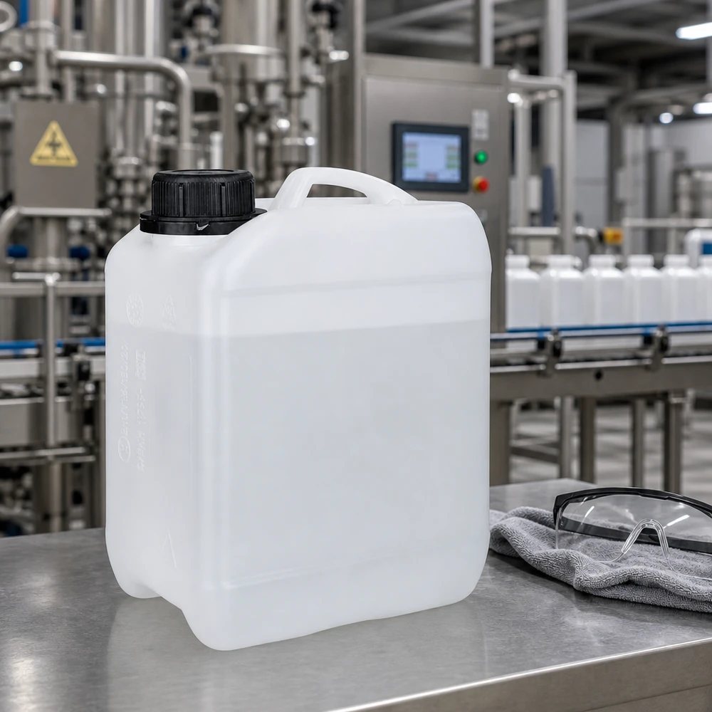 Kanister 2.5 Liter mit Schraubverschluss Originalitätsverschluss Robuster Kunststoffkanister 2,5 Liter mit OV-Verschluss für sichere Lagerung flüssiger Chemikalien