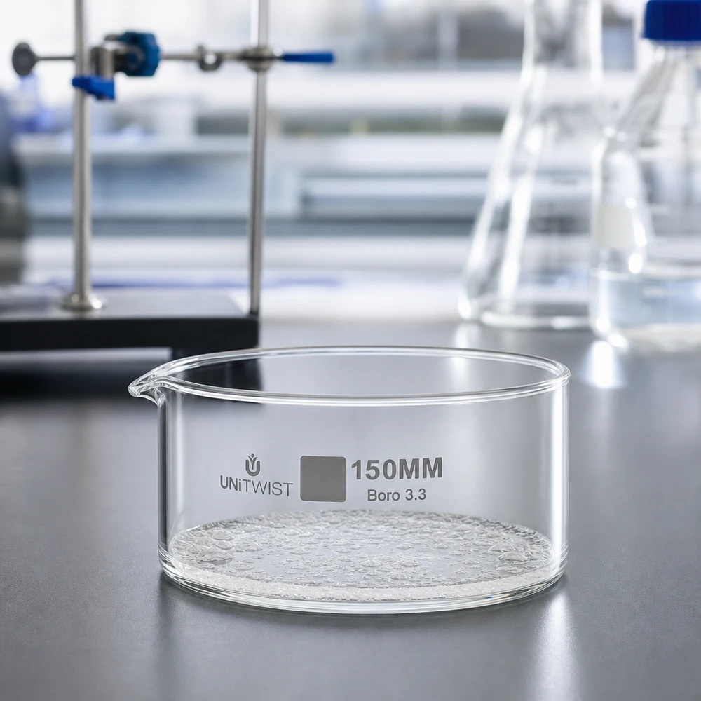 UNiTWIST Verdunstungsschale Glas ø150mm klares Borosilikatglas 3.3 Laborausstattung