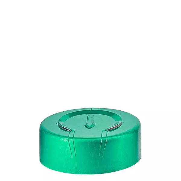 Capuchon à sertir 20,25 x 7,4 mm avec rupture totale, vert Capuchon à sertir 20,25 x 7,4 mm avec rupture totale, vert