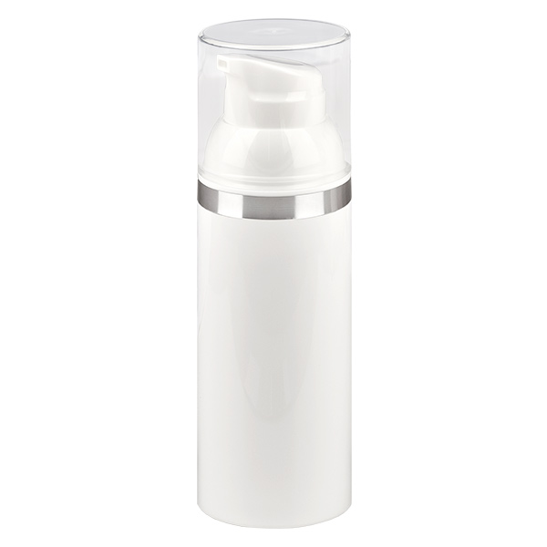 50ml Airless Dispenser weiß mit Silberprägung