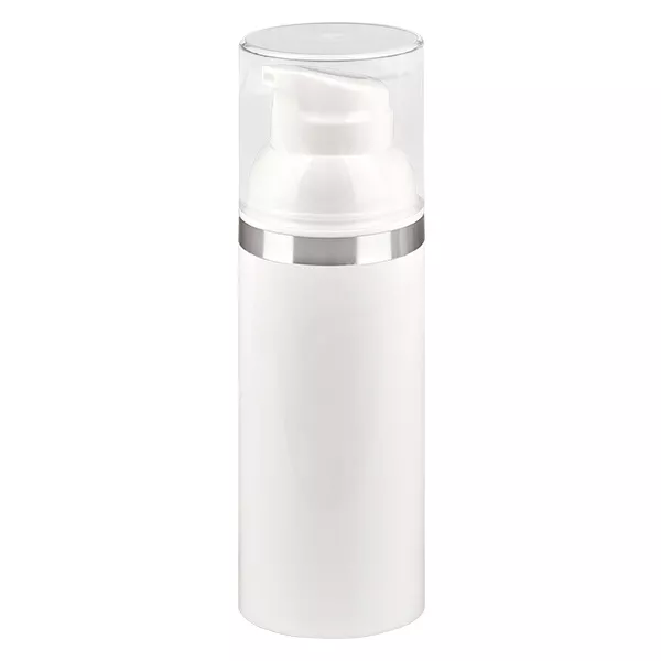 50ml Airless Dispenser weiß mit Silberprägung