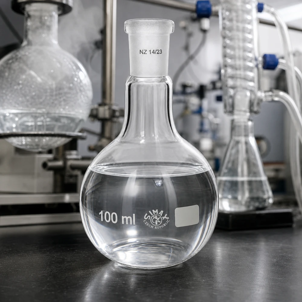 Stehkolben 100ml mit Normschliff (14/23) Chemiekolben 100ml mit standardisiertem Anschluss für Reaktionsführung und Aufarbeitung