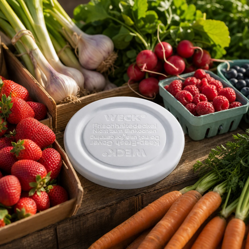 Coperchio WECK/REX Keep Fresh RR40 Coperchio WECK RR40 per conservare verdure e bacche fresche - ideale per conservare tutto, dalle fragole alle carote
