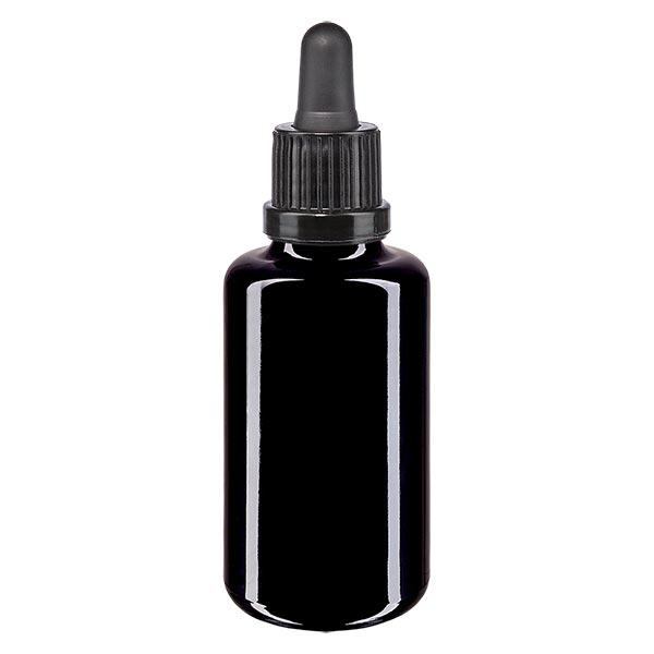 Bottiglia da farmacia viola 30ml pipetta nera OV Bottiglia da farmacia viola 30ml pipetta nera OV