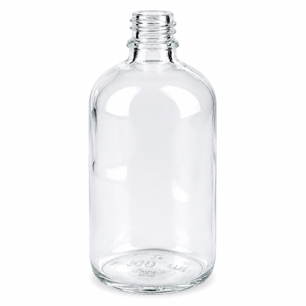 Klarglas Flasche 100ml DIN 18 Klarglas Apothekenflasche ApoGlas 100ml mit präzisem Schraubverschluss für sichere Lagerung