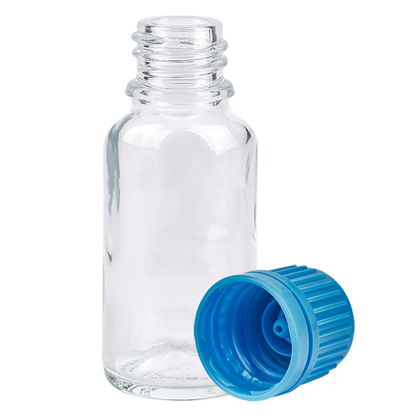 20ml Flasche 11mm Schraubverschluss blau Originalitätsverschluss ClearLine UT18/20