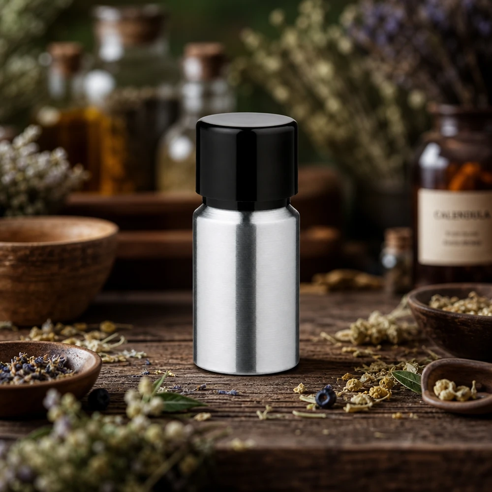 10ml geschliffene Aluflasche mit Schraubkappe Präzise 10ml Aluflasche mit dichtem Verschluss verhindert Auslaufen und Verdunstung