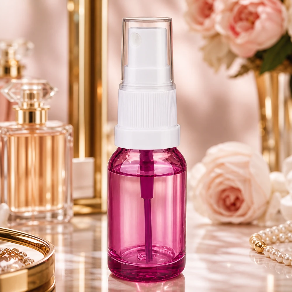 10ml Sprayflasche weiss/transparent Standard PurpleLine UT18/10 Kleine violette 10ml Sprayflasche mit präzisem weißem Sprühaufsatz für Gesichtssprays