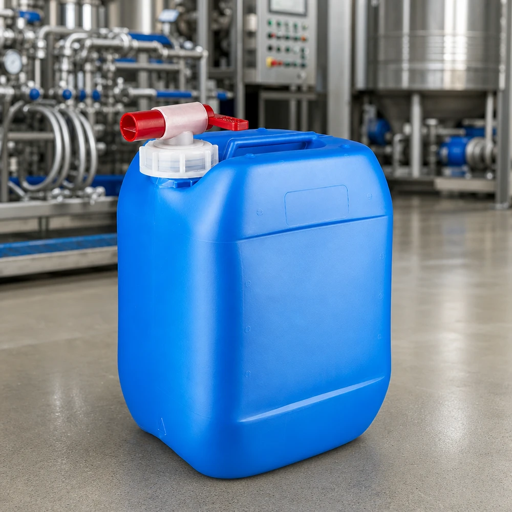 Kanister 10 Liter blau mit Auslaufhahn Tragbarer 10 Liter Lagerkanister blau mit rotem Ventilhahn für Industrie und Werkstatt