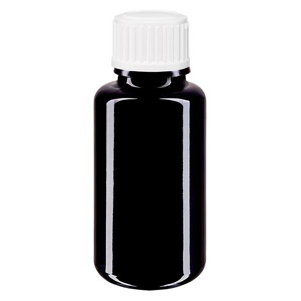 Apothekenflasche violett 20ml Tropfverschluss weiß 0.8mm Standard