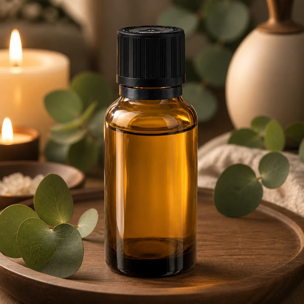 Apothekenglas 20ml in Braunglas mit schwarzem Blisterverschluss und 1mm Tropföffnung