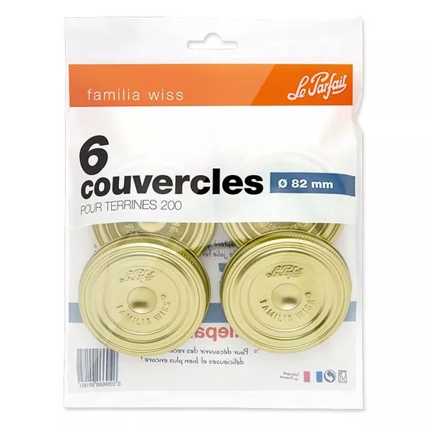 Le Parfait® Familia Wiss 6 couvercles Ø82 mm Le Parfait® Familia Wiss 6 couvercles Ø82 mm