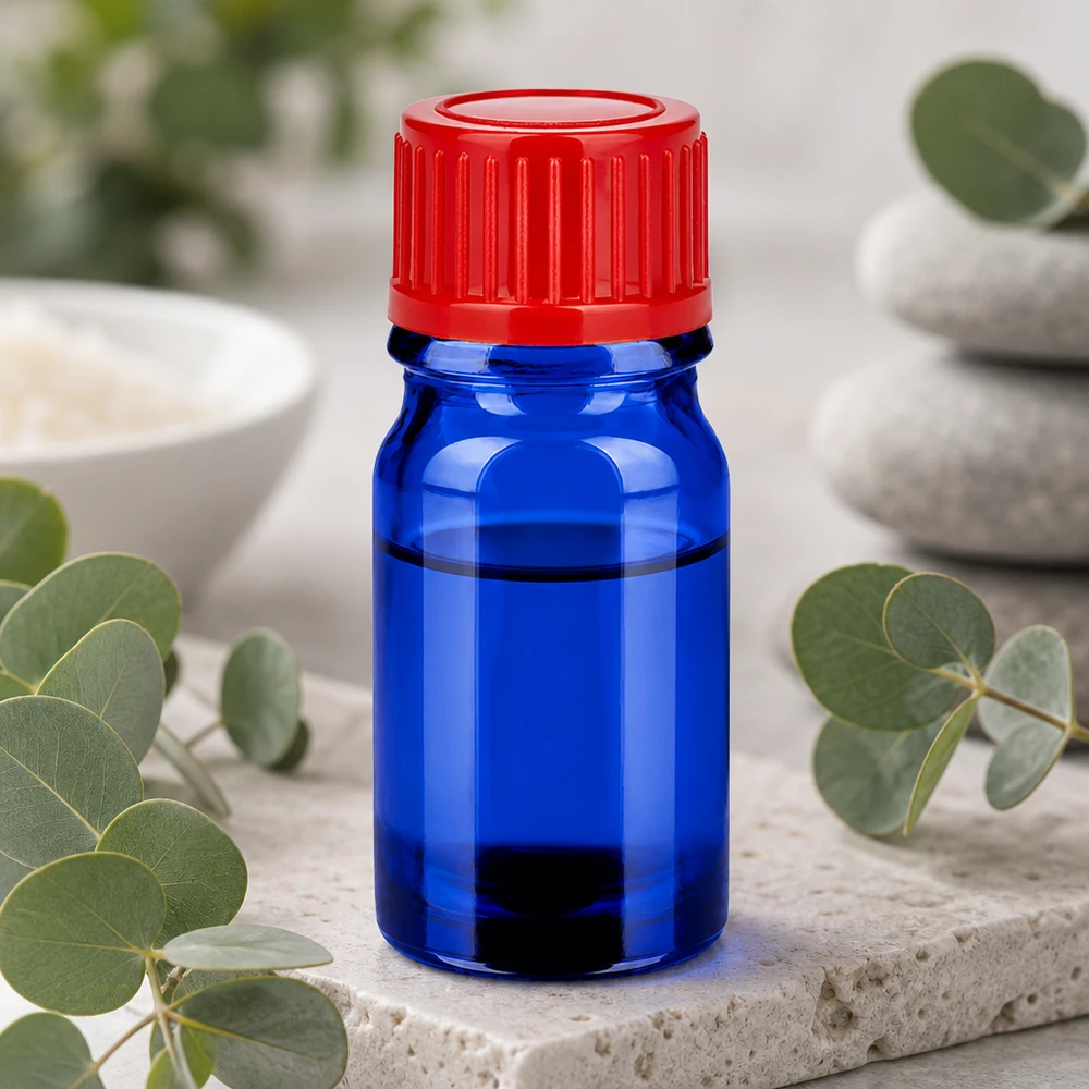 5ml Flasche 11mm Schraubverschluss rot Standard BlueLine UT18/5 Zertifizierte 5ml UT18/5 BlueLine Flasche mit kindergesichertem rotem 11mm Schraubverschluss