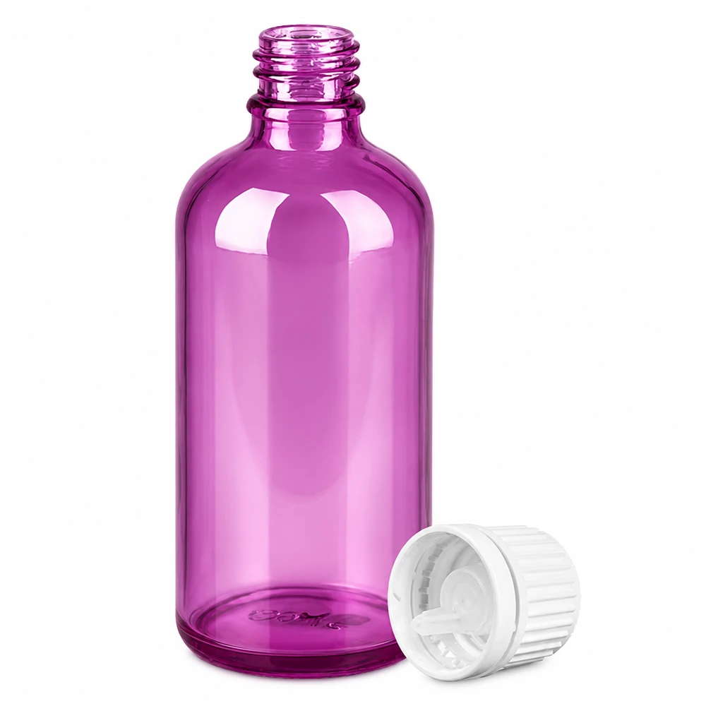 100ml Tropfflasche 0.7mm weiss Originalität Schraubverschlusserschluss PurpleLine UT18/100 Ovale 100ml Tropfflasche lila transparent mit weißem Dosieraufsatz für Laboranwendungen