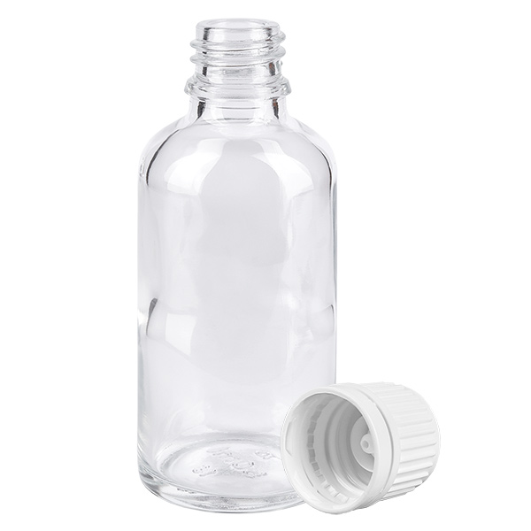 50ml Flasche 11mm Schraubverschluss weiß Originalitätsverschluss ClearLine UT18/50