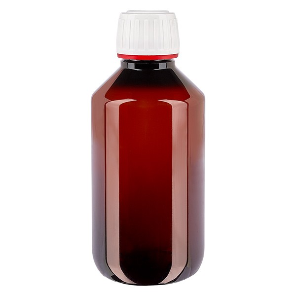 Bottiglia PET 200ml con tappo bianco/rosso OV Bottiglia PET 200ml con tappo bianco/rosso OV